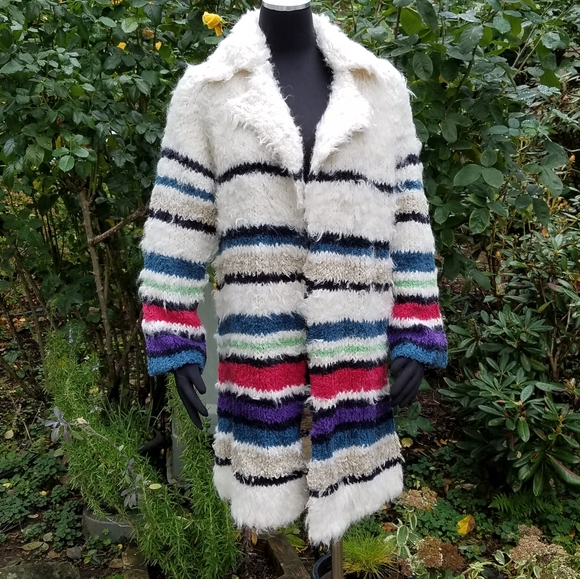 Free People Paint The Town Sweater Jacket Striped Knit Alpaca Blend Size XS NWT - Picture 12 of 16